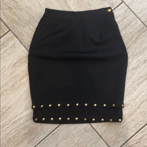 Versace black skirt with metal detail